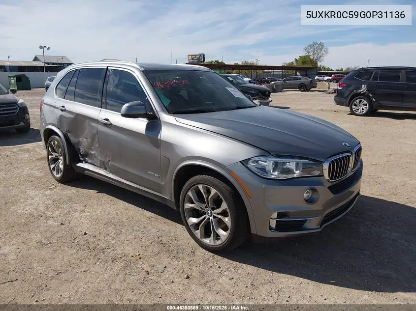 BMW X5 2016, VIN 5UXKR0C59G0P31136