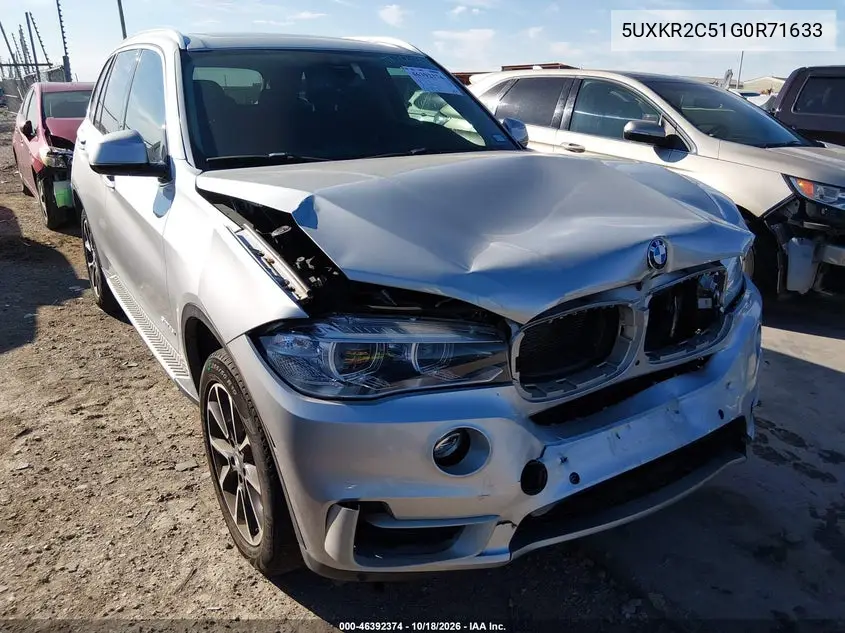 BMW X5 2016, VIN 5UXKR2C51G0R71633