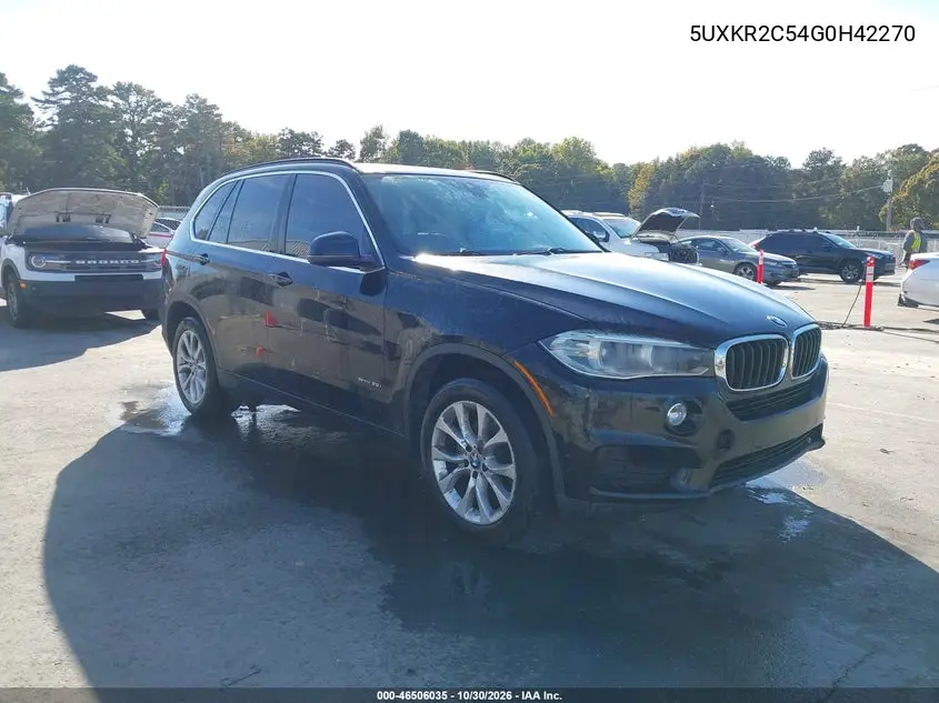 BMW X5 2016, VIN 5UXKR2C54G0H42270