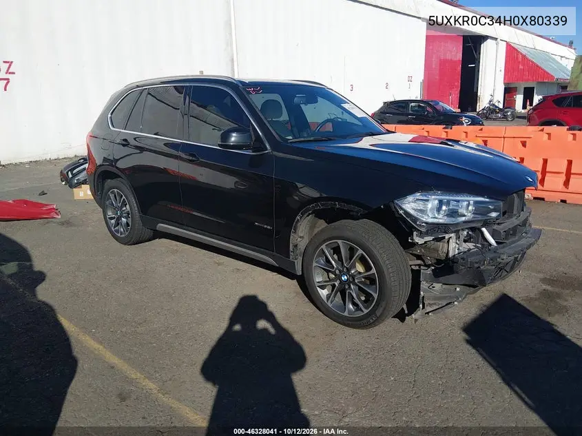 BMW X5 2017, VIN 5UXKR0C34H0X80339
