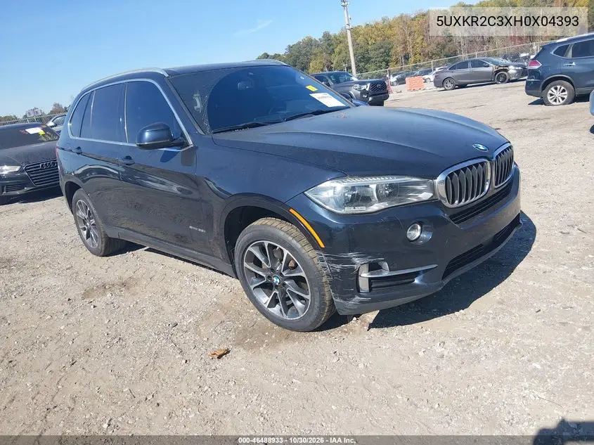 BMW X5 2017, VIN 5UXKR2C3XH0X04393