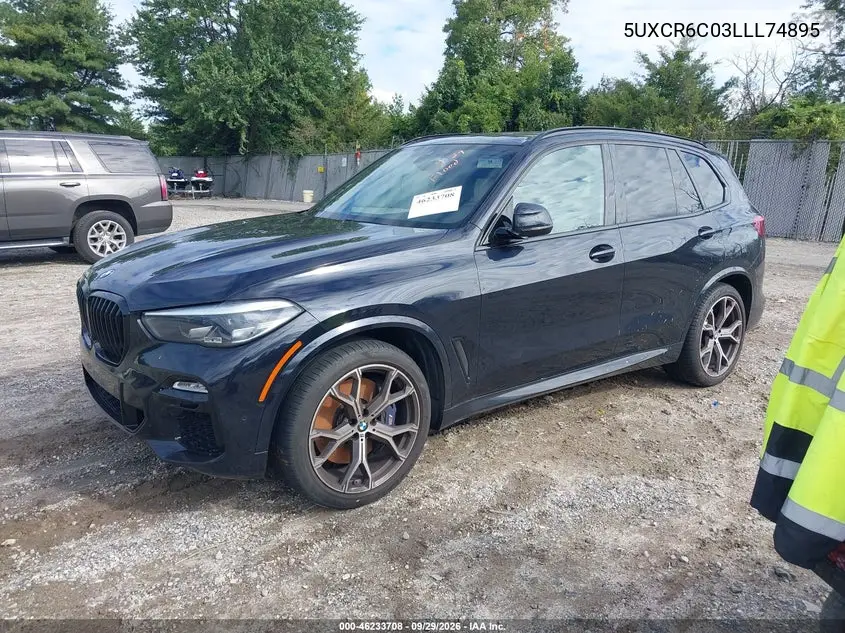 2020 BMW X5 VIN 5UXCR6C03LLL74895 — фото 2