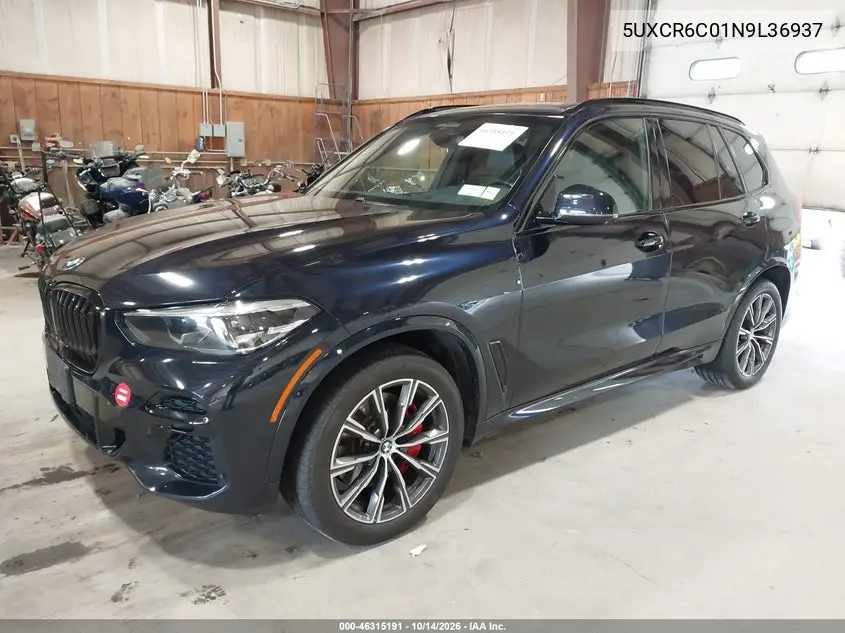 2022 BMW X5 VIN 5UXCR6C01N9L36937 — фото 2
