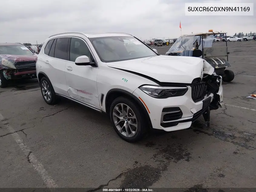 BMW X5 2022, VIN 5UXCR6C0XN9N41169