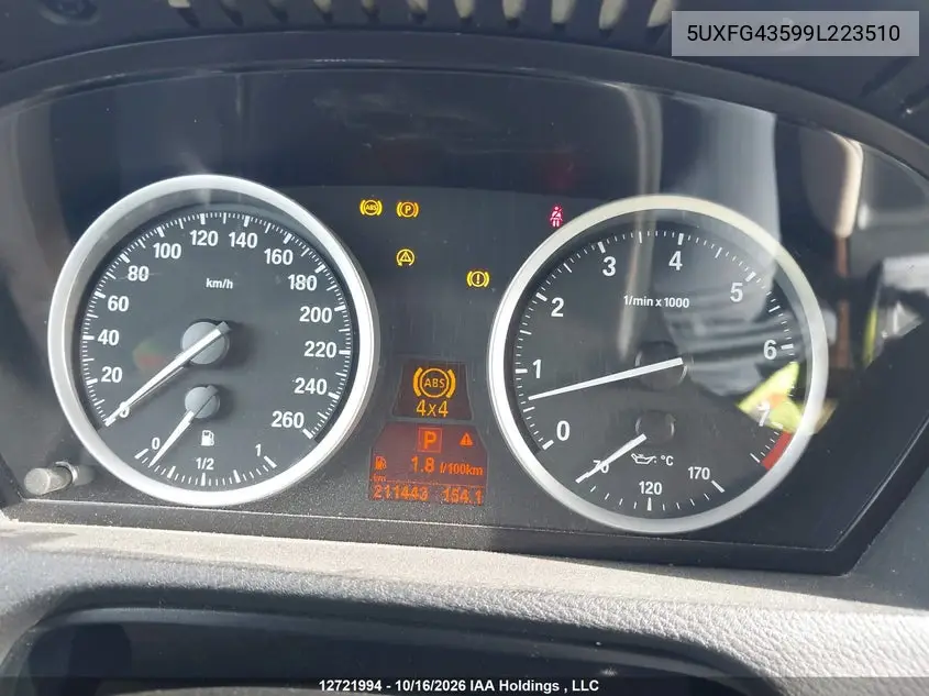 2009 BMW X6 VIN 5UXFG43599L223510 — фото 7