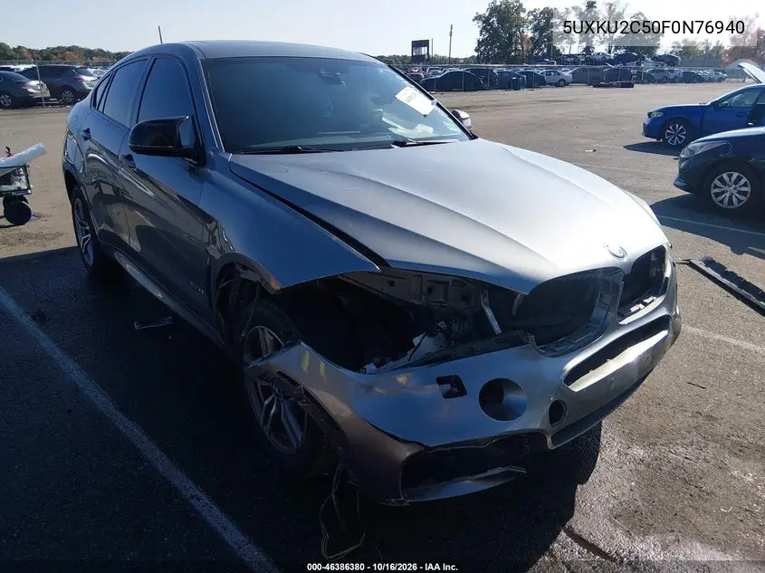 BMW X6 2015, VIN 5UXKU2C50F0N76940
