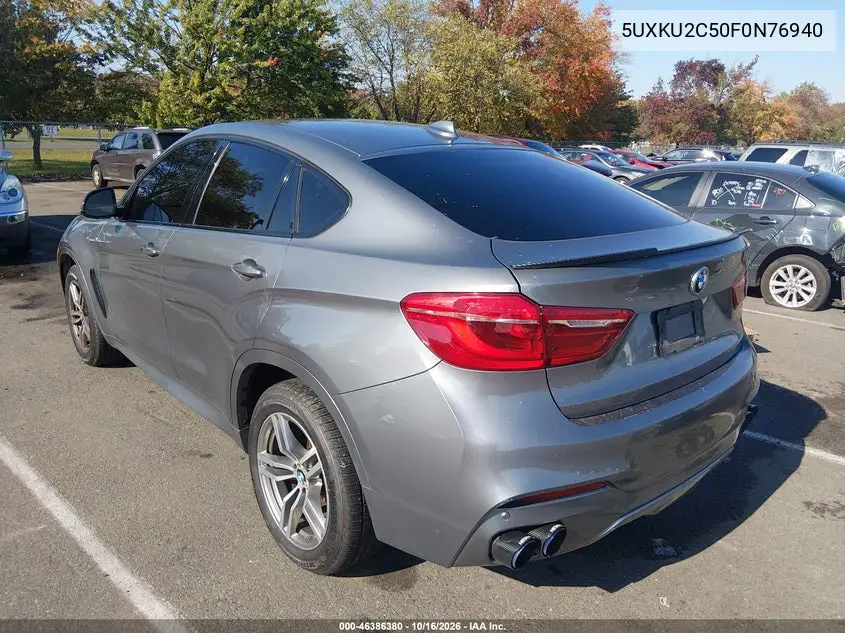 2015 BMW X6 VIN 5UXKU2C50F0N76940 — фото 3