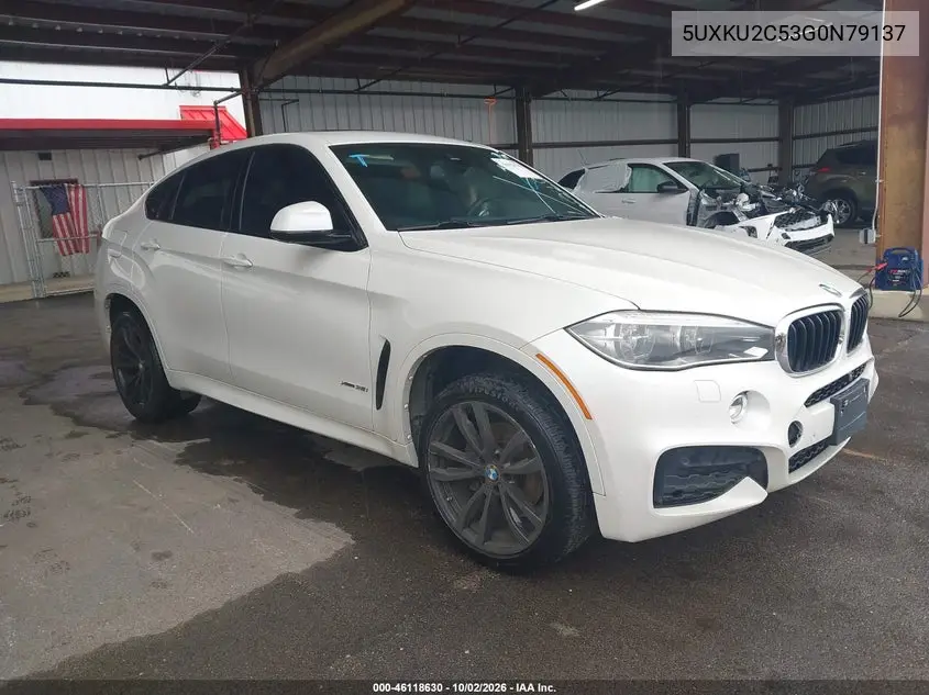 BMW X6 2016, VIN 5UXKU2C53G0N79137