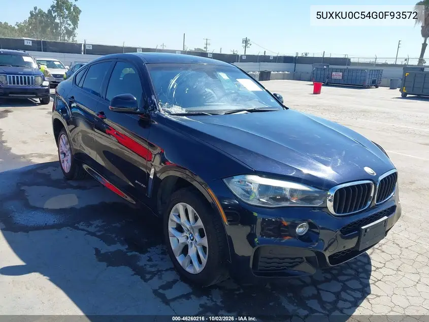 BMW X6 2016, VIN 5UXKU0C54G0F93572