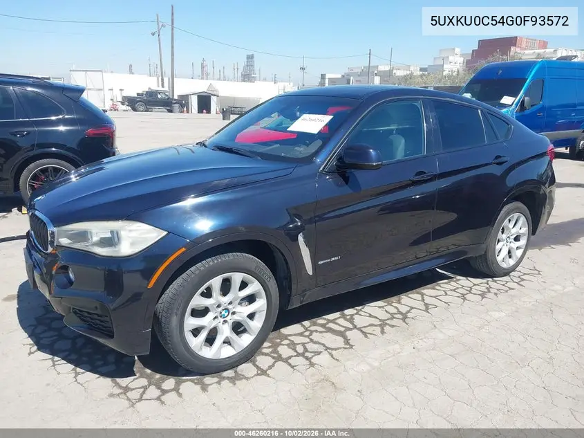 2016 BMW X6 VIN 5UXKU0C54G0F93572 — фото 2