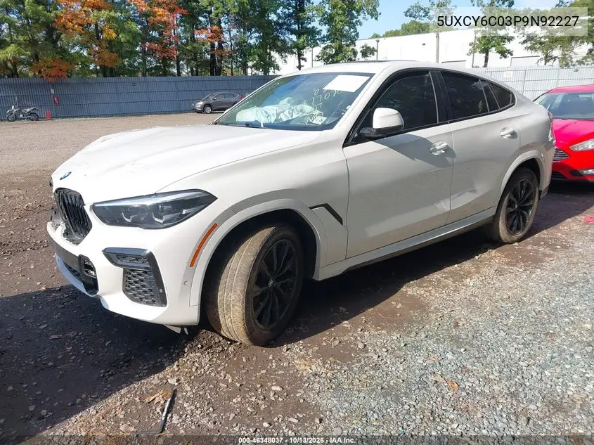 2023 BMW X6 VIN 5UXCY6C03P9N92227 — фото 2