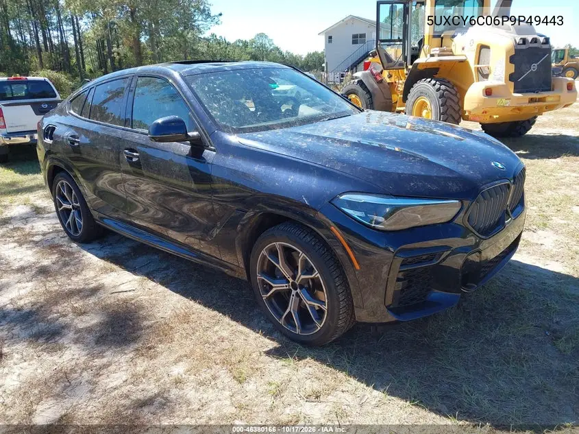 BMW X6 2023, VIN 5UXCY6C06P9P49443