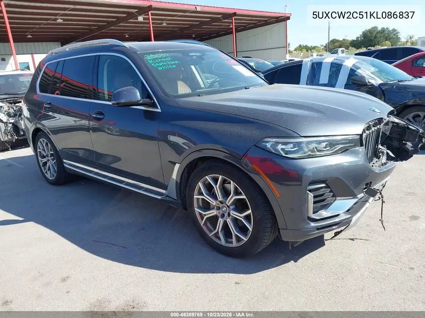 BMW X7 2019, VIN 5UXCW2C51KL086837