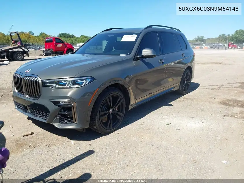 2022 BMW X7 VIN 5UXCX6C03N9M64148 — фото 2