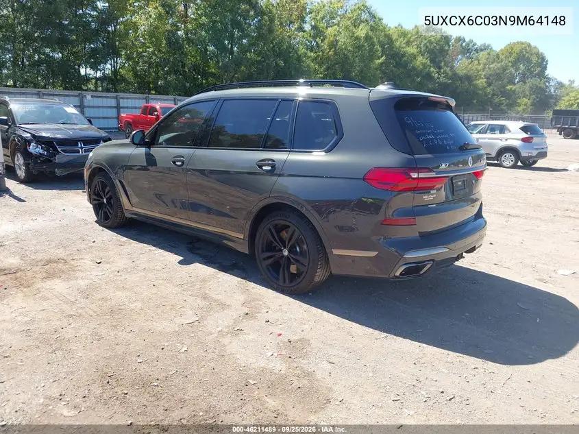 2022 BMW X7 VIN 5UXCX6C03N9M64148 — фото 3