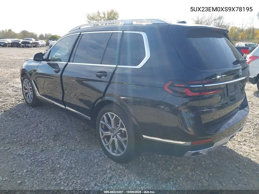 2025 BMW X7 VIN 5UX23EM0XS9X78195 — фото 3