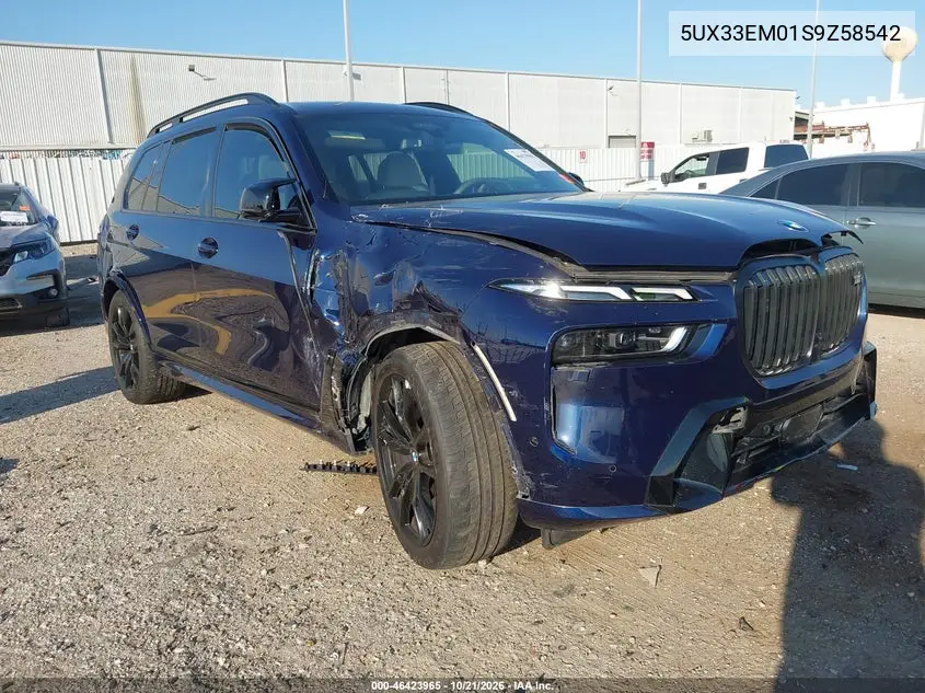 BMW X7 2025, VIN 5UX33EM01S9Z58542