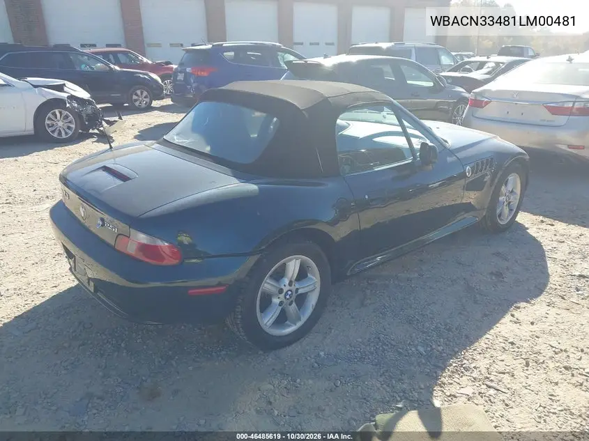 2001 BMW Z3 VIN WBACN33481LM00481 — фото 4