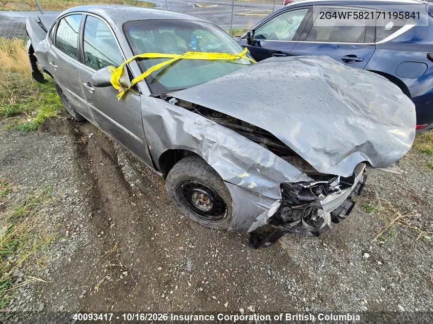 BUICK ALLURE 2007, VIN 2G4WF582171195841