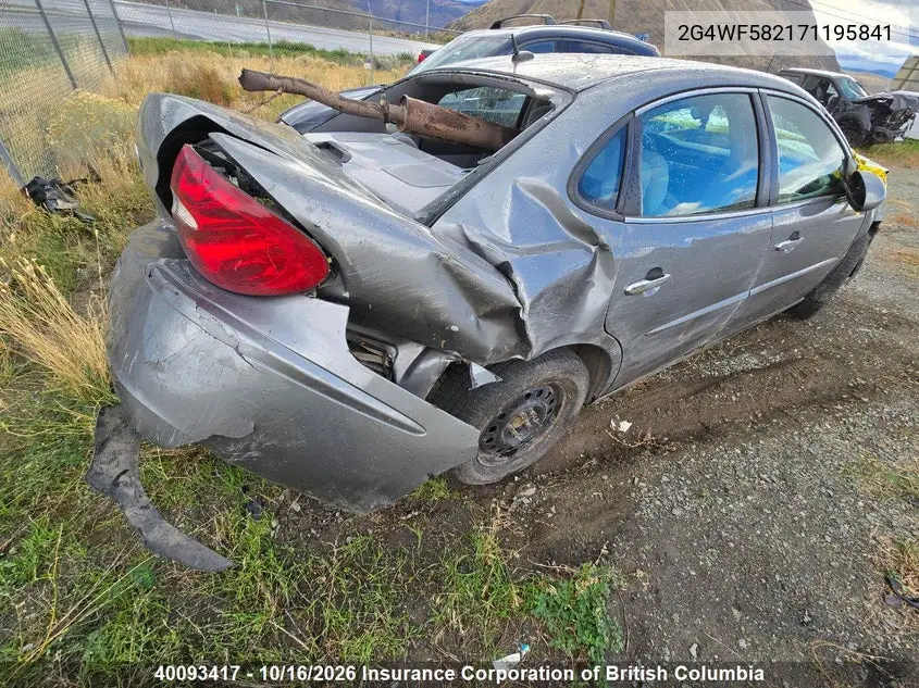 2007 BUICK ALLURE VIN 2G4WF582171195841 — фото 4