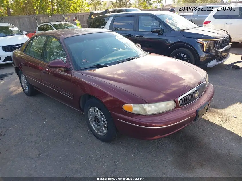 BUICK CENTURY 2002, VIN 2G4WS52J221270700