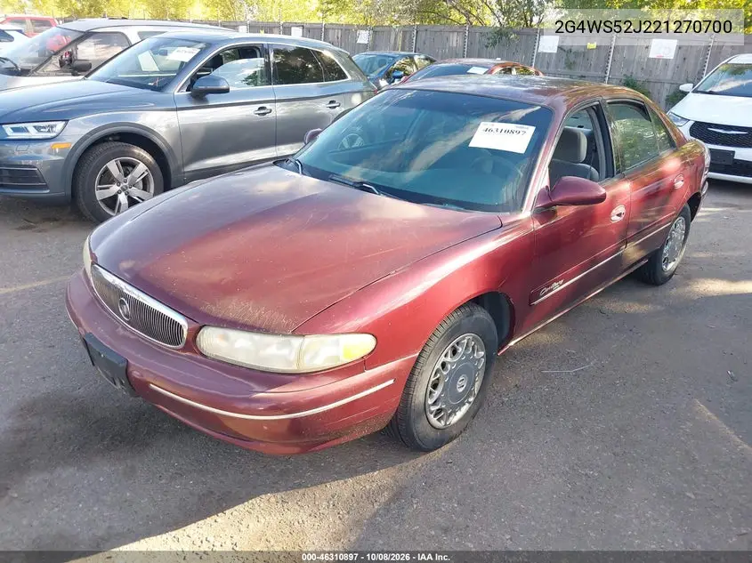 2002 BUICK CENTURY VIN 2G4WS52J221270700 — фото 2
