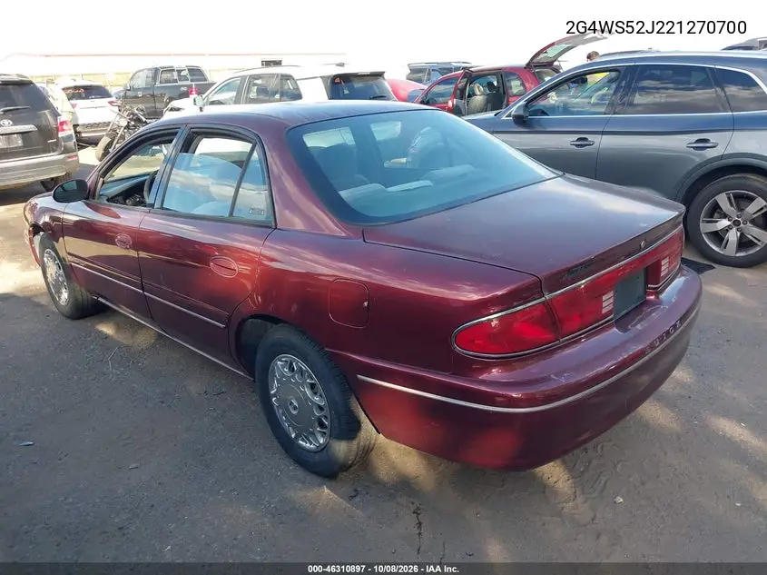 2002 BUICK CENTURY VIN 2G4WS52J221270700 — фото 3