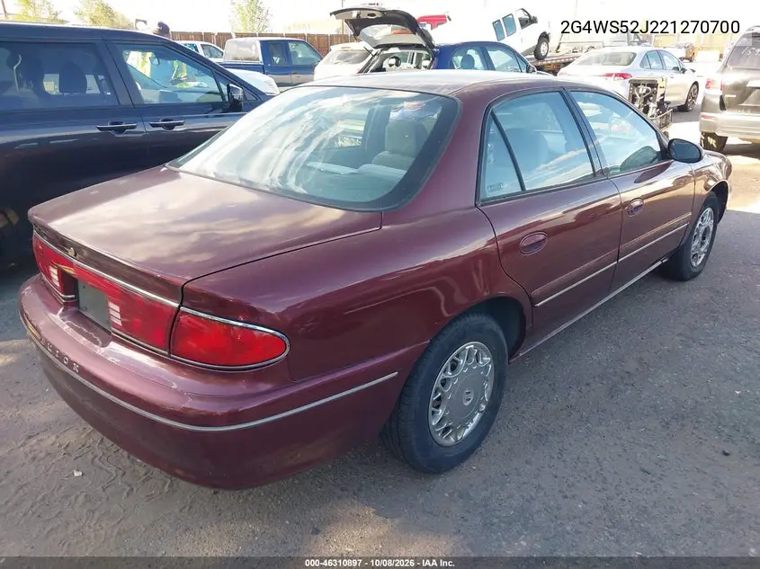 2002 BUICK CENTURY VIN 2G4WS52J221270700 — фото 4