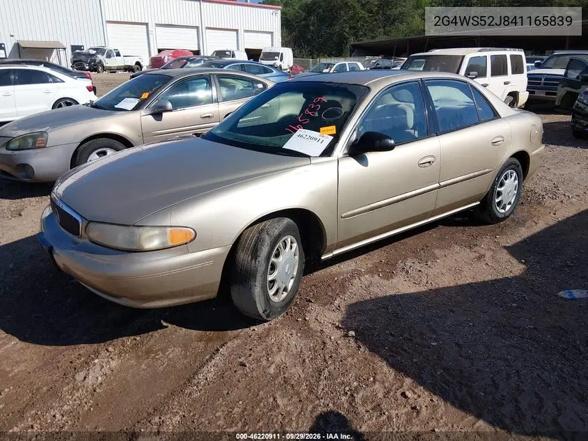 2004 BUICK CENTURY VIN 2G4WS52J841165839 — фото 2