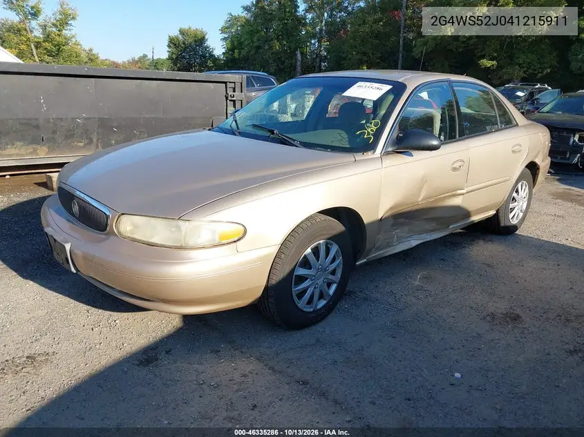 2004 BUICK CENTURY VIN 2G4WS52J041215911 — фото 2
