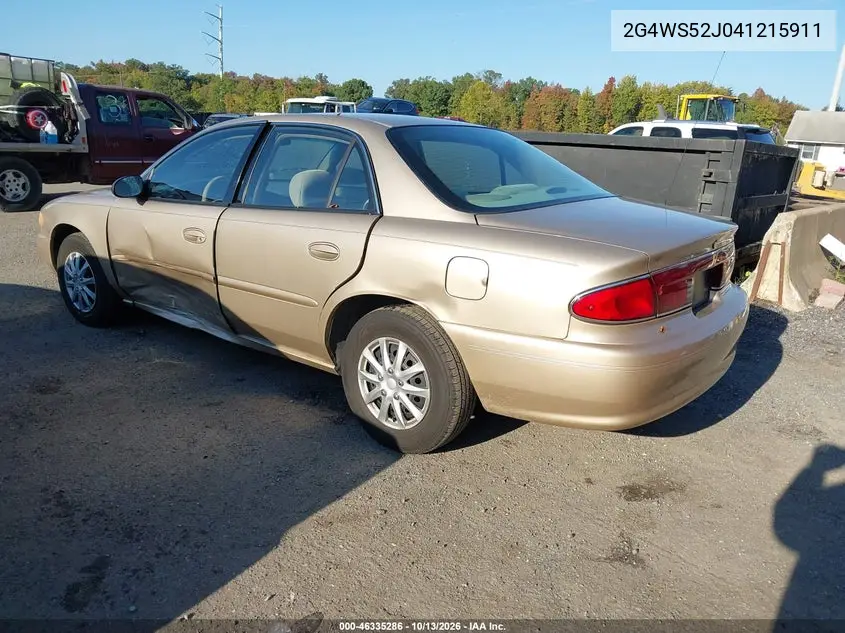 2004 BUICK CENTURY VIN 2G4WS52J041215911 — фото 3