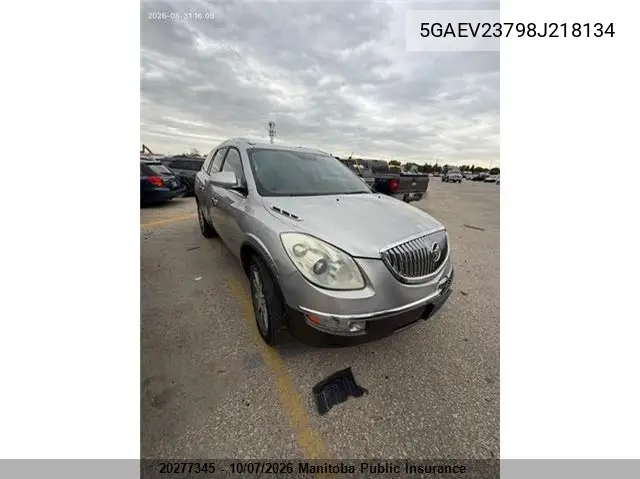 BUICK ENCLAVE 2008, VIN 5GAEV23798J218134