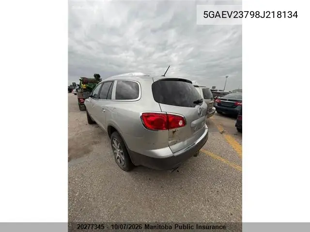 2008 BUICK ENCLAVE VIN 5GAEV23798J218134 — фото 3
