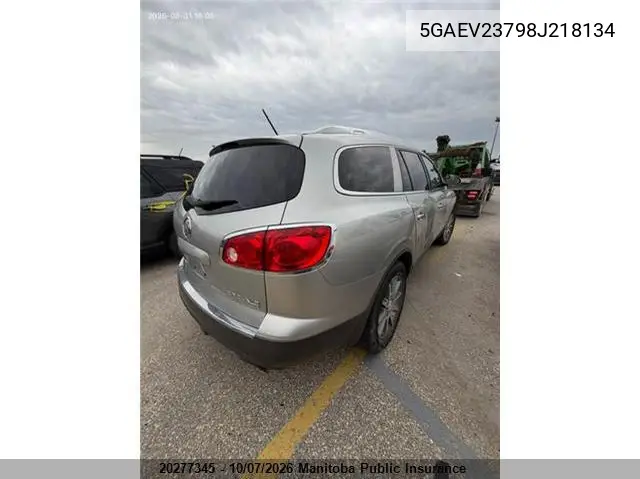 2008 BUICK ENCLAVE VIN 5GAEV23798J218134 — фото 4