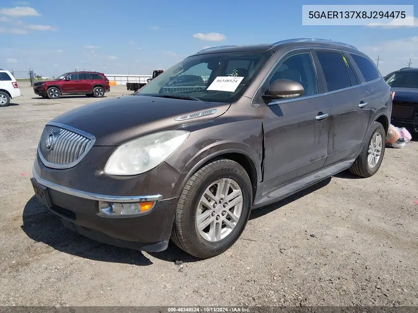2008 BUICK ENCLAVE VIN 5GAER137X8J294475 — фото 2
