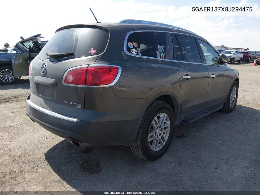 2008 BUICK ENCLAVE VIN 5GAER137X8J294475 — фото 4