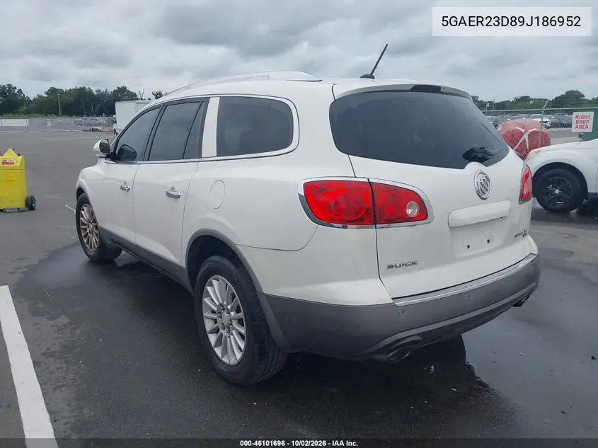 2009 BUICK ENCLAVE VIN 5GAER23D89J186952 — фото 3