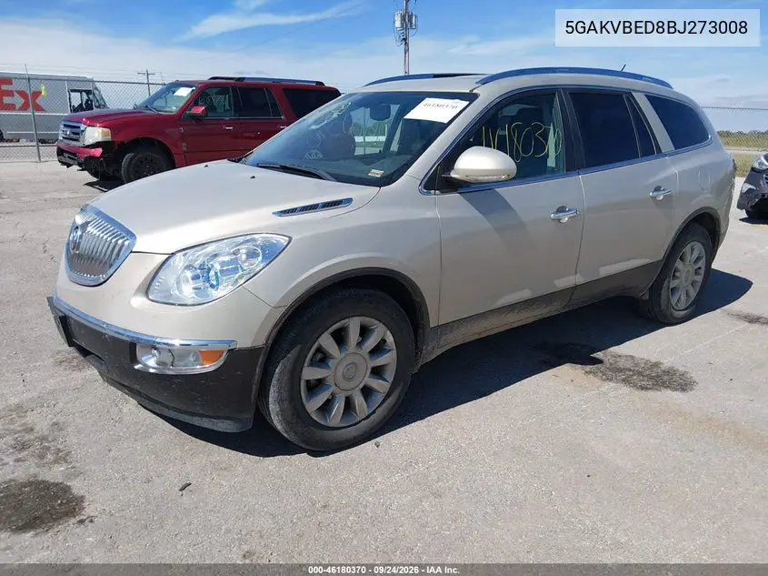 2011 BUICK ENCLAVE VIN 5GAKVBED8BJ273008 — фото 2