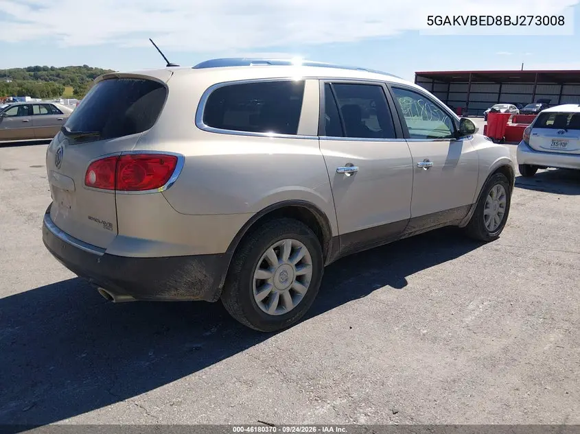 2011 BUICK ENCLAVE VIN 5GAKVBED8BJ273008 — фото 4