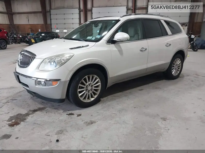 2011 BUICK ENCLAVE VIN 5GAKVBED8BJ412277 — фото 2