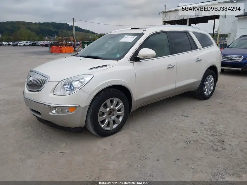 2011 BUICK ENCLAVE VIN 5GAKVBED9BJ384294 — фото 2