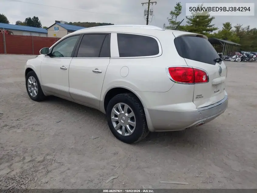 2011 BUICK ENCLAVE VIN 5GAKVBED9BJ384294 — фото 3