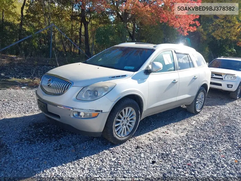 2011 BUICK ENCLAVE VIN 5GAKVBED9BJ378382 — фото 2