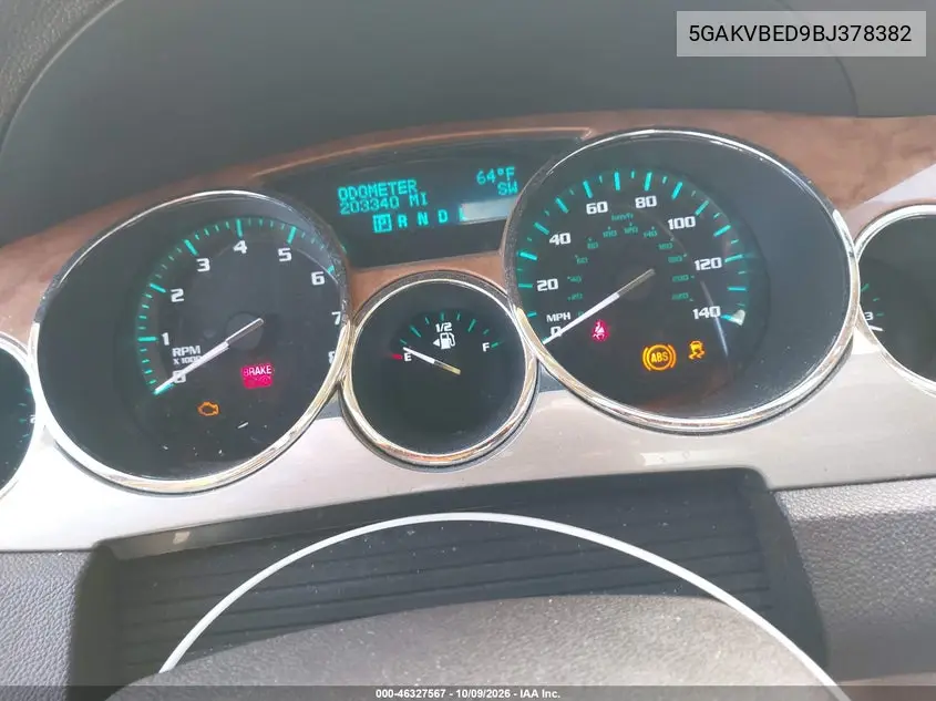 2011 BUICK ENCLAVE VIN 5GAKVBED9BJ378382 — фото 7