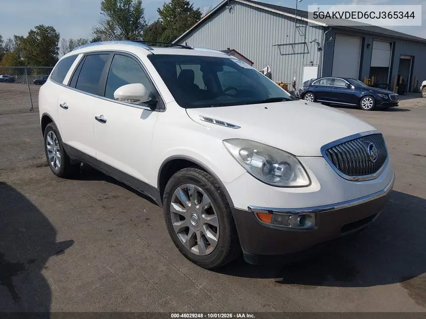 BUICK ENCLAVE 2012, VIN 5GAKVDED6CJ365344