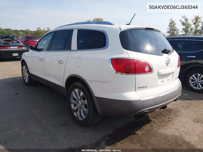 2012 BUICK ENCLAVE VIN 5GAKVDED6CJ365344 — фото 3