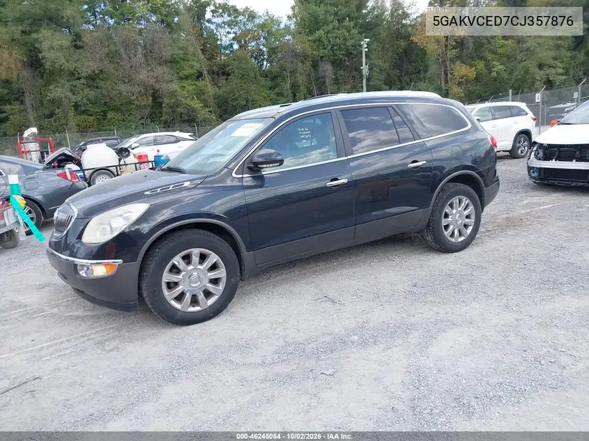 2012 BUICK ENCLAVE VIN 5GAKVCED7CJ357876 — фото 2