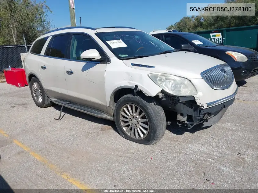 BUICK ENCLAVE 2012, VIN 5GAKRCED5CJ278100