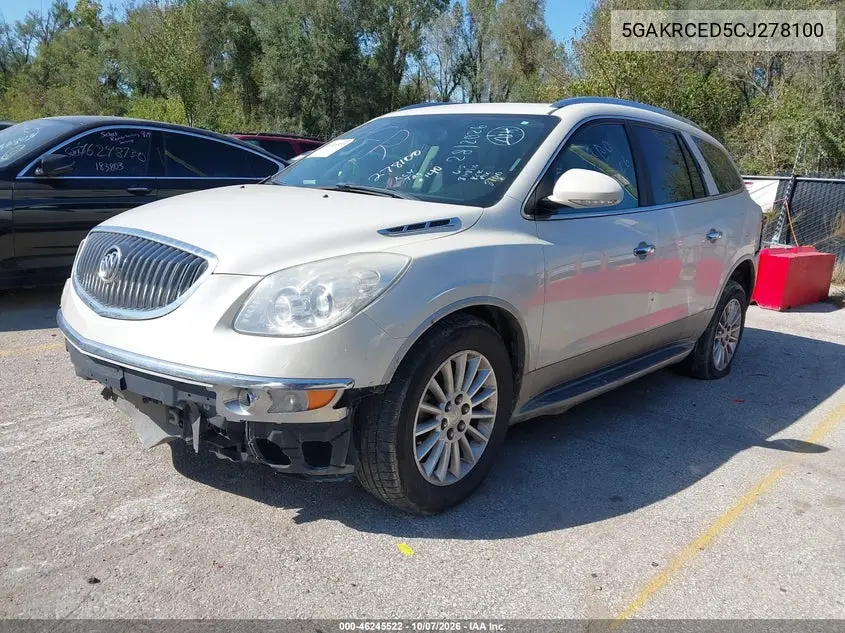 2012 BUICK ENCLAVE VIN 5GAKRCED5CJ278100 — фото 2