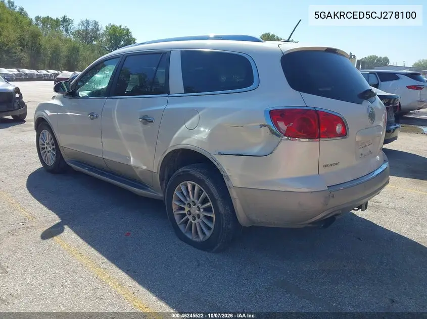 2012 BUICK ENCLAVE VIN 5GAKRCED5CJ278100 — фото 3